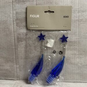 Ikea‎ Vintage Bottle Stopper Blue Star Christmas "Figur" 600.629.62 Rita Falk